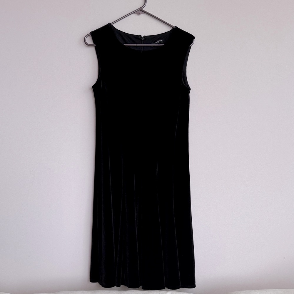 Mario Serrani Elegant Black Midi Dress, NWOT